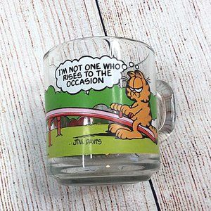 Vintage McDonalds Garfield Glass Coffee Mug 1978 1979 1980 Promotional Cup